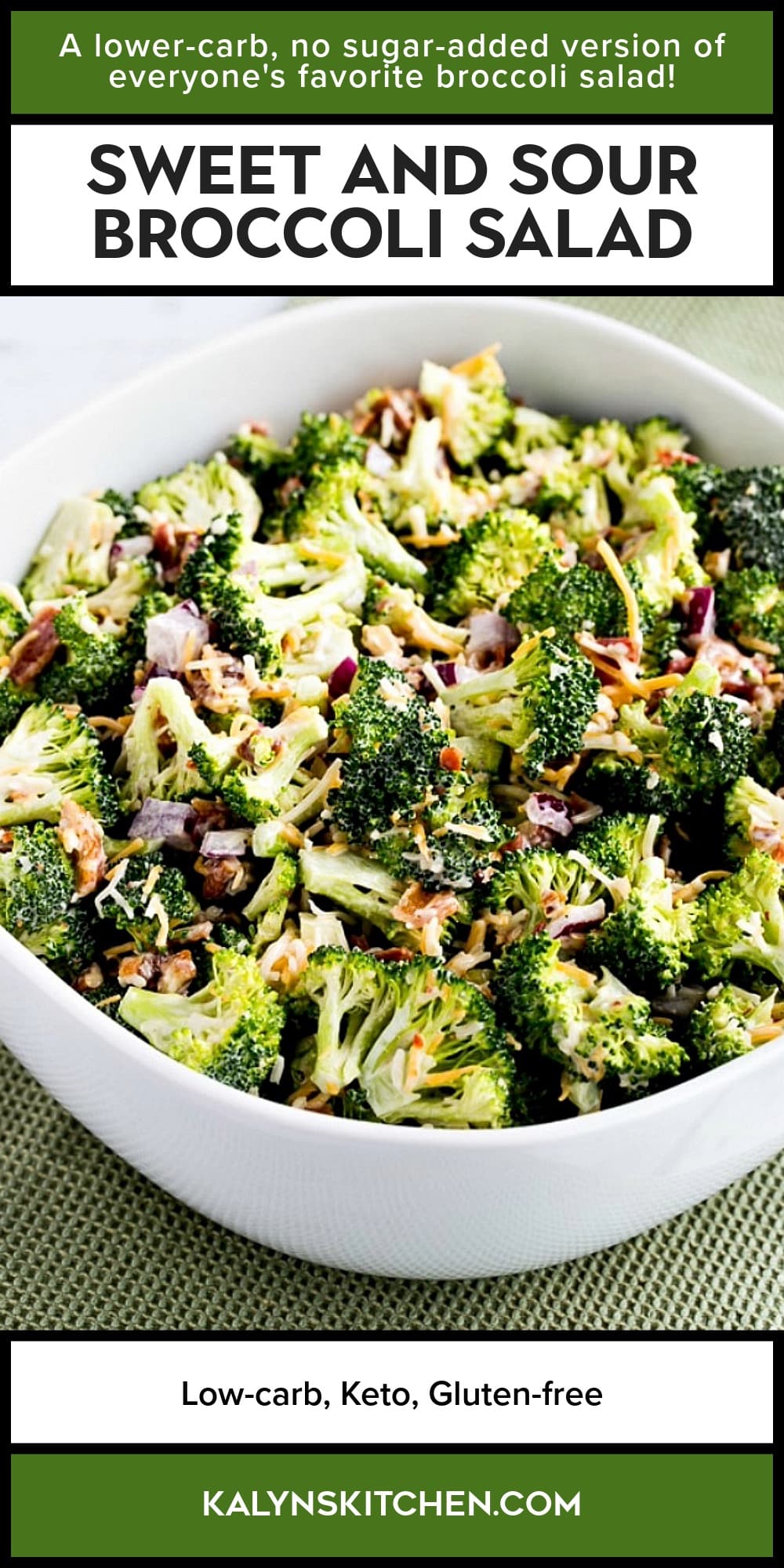 Pinterest image of SWEET AND SOUR BROCCOLI SALAD