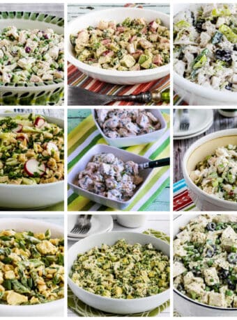 20 Keto Chicken Salad Recipes collage photo of featured recipes