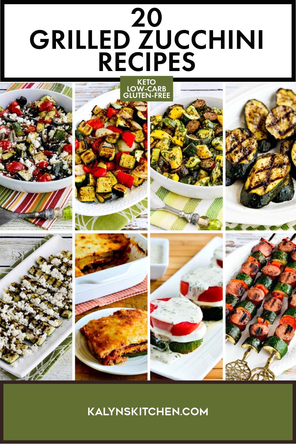 Pinterest image of 20 Grilled Zucchini Recipes