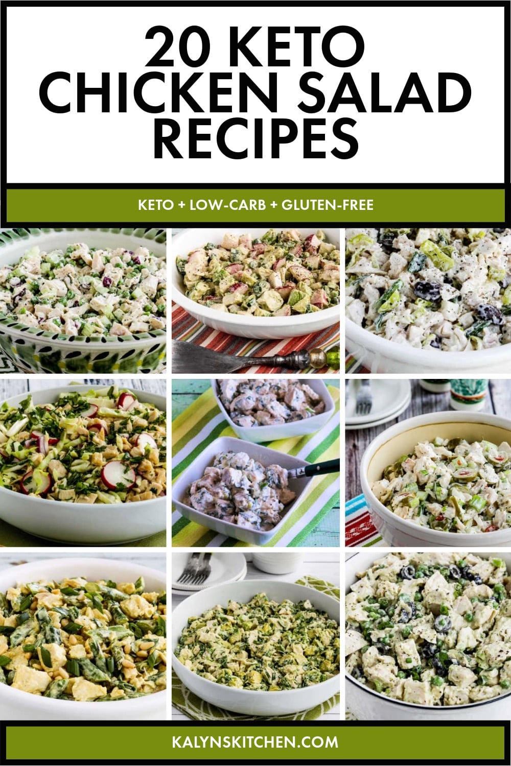 Pinterest image of 20 Keto Chicken Salad Recipes