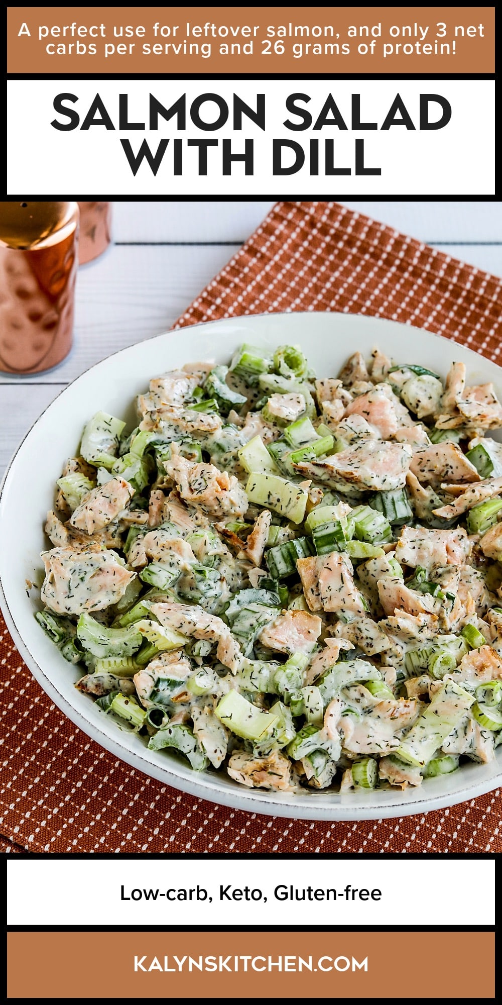 Pinterest image of Salmon Salad with Dill