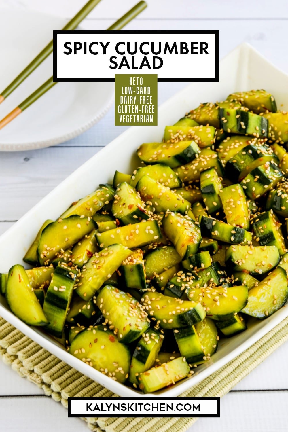 Pinterest image of Spicy Cucumber Salad