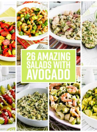 26 Amazing Salads with Avocado collage with text overlay.