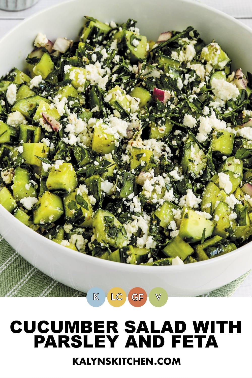 Pinterest image of Cucumber Salad with Parsley and Feta