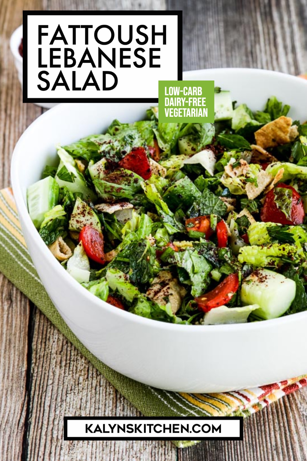 Pinterest image of Fattoush Lebanese Salad