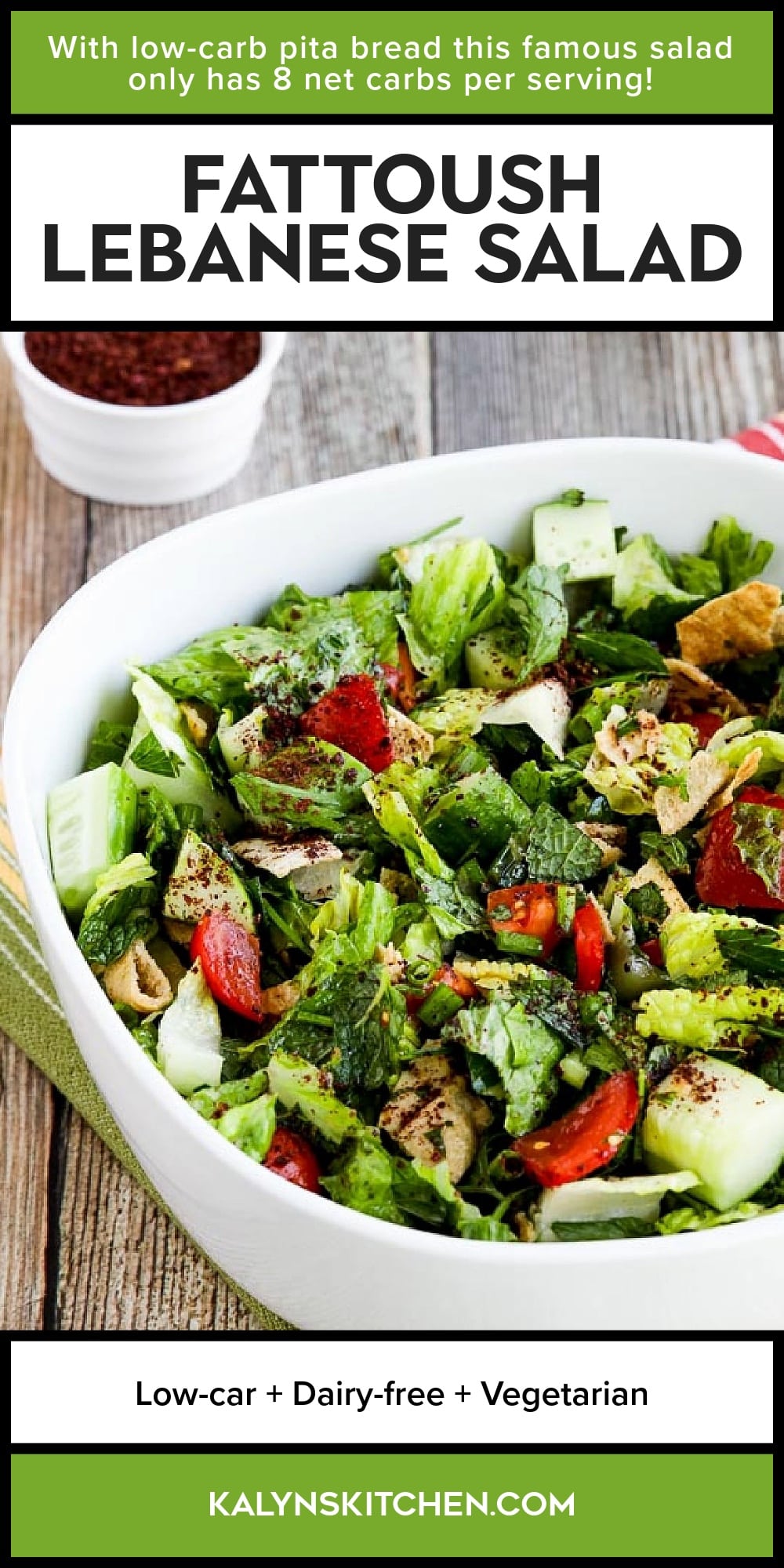 Pinterest image of Fattoush Lebanese Salad