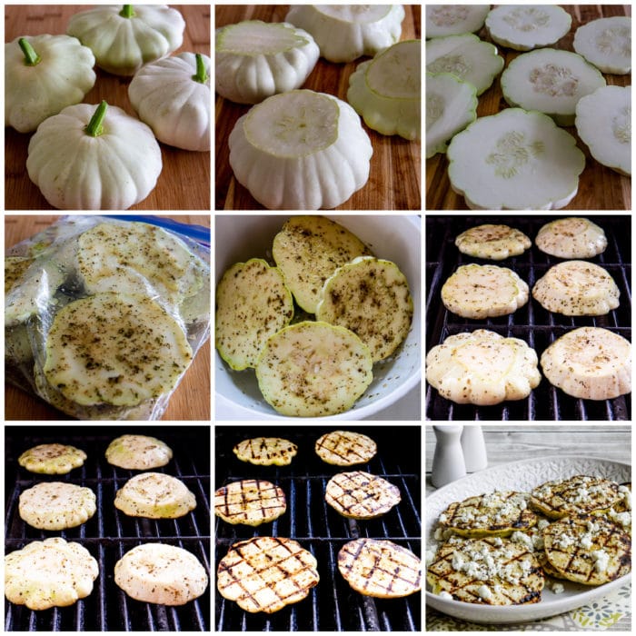 Grilled Patty Pan Squash process shots collage