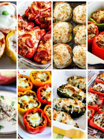 Keto Stuffed Peppers Recipes collage showing featured recipes.