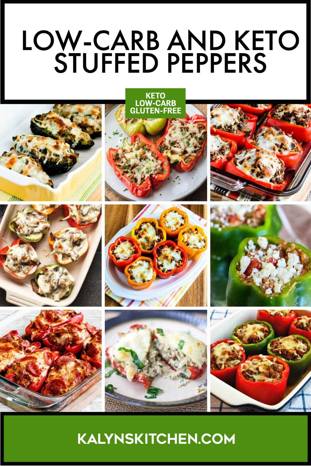 Pinterest image of Low-Carb and Keto Stuffed Peppers