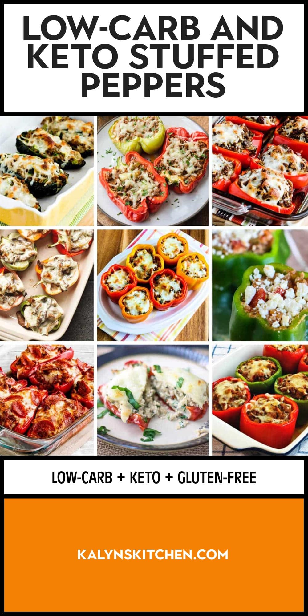 Pinterest image of Low-Carb and Keto Stuffed Peppers