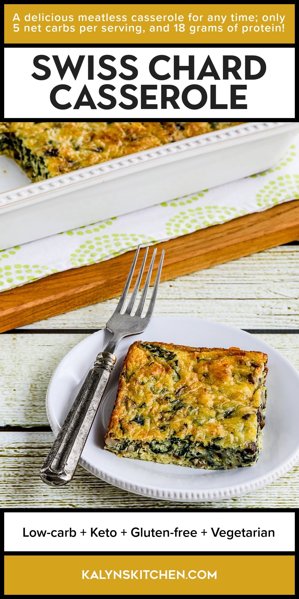 Pinterest image of Swiss Chard Casserole