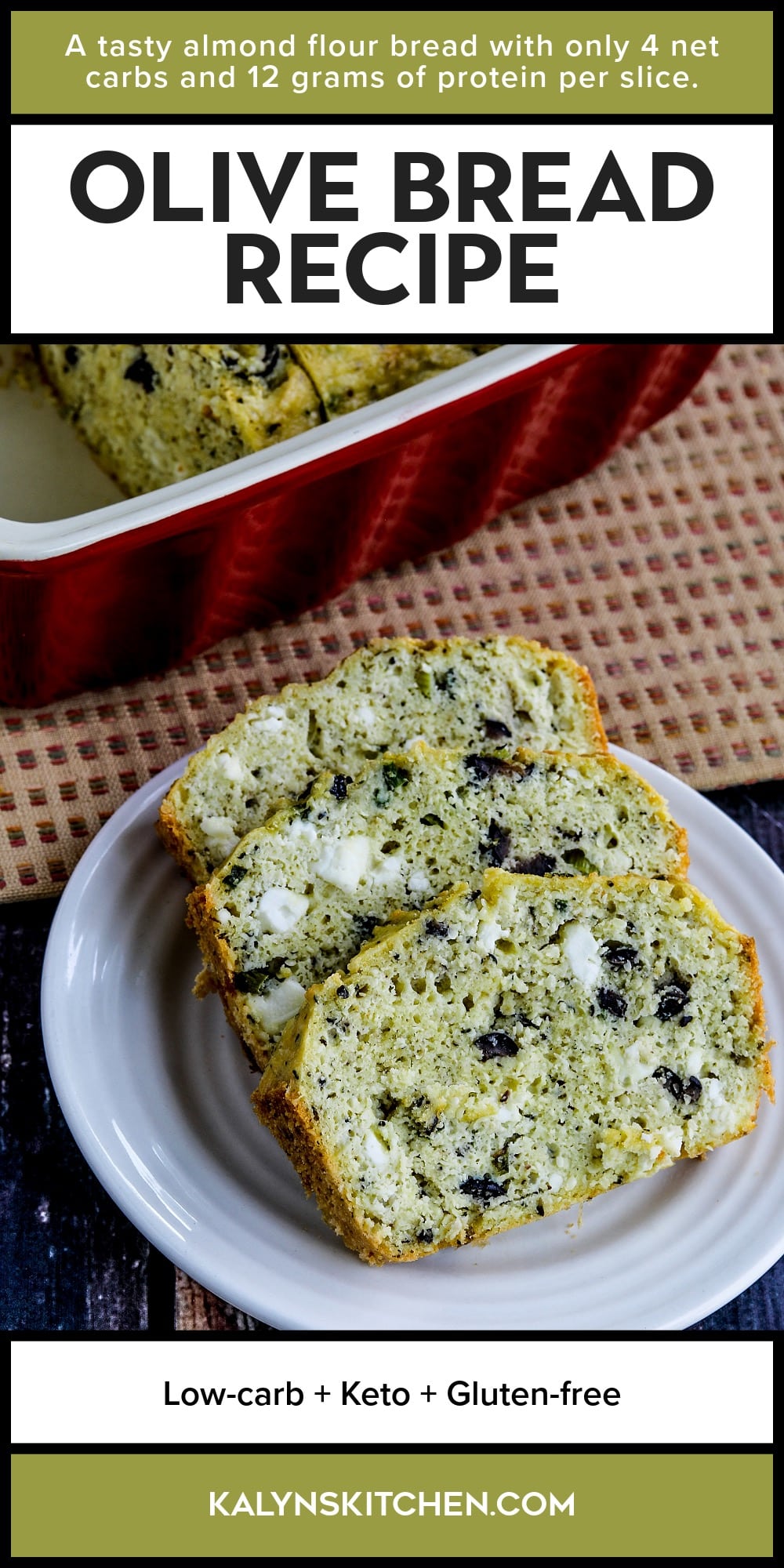 Pinterest image of Olive Bread Recipe