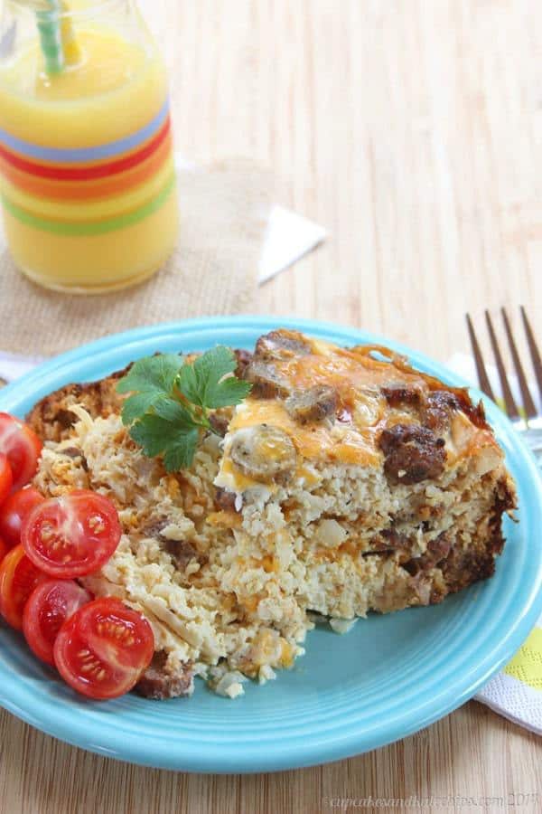 Slow Cooker Breakfast Casserole with Cauliflower Hash Browns Cupcakes and Kale Chips