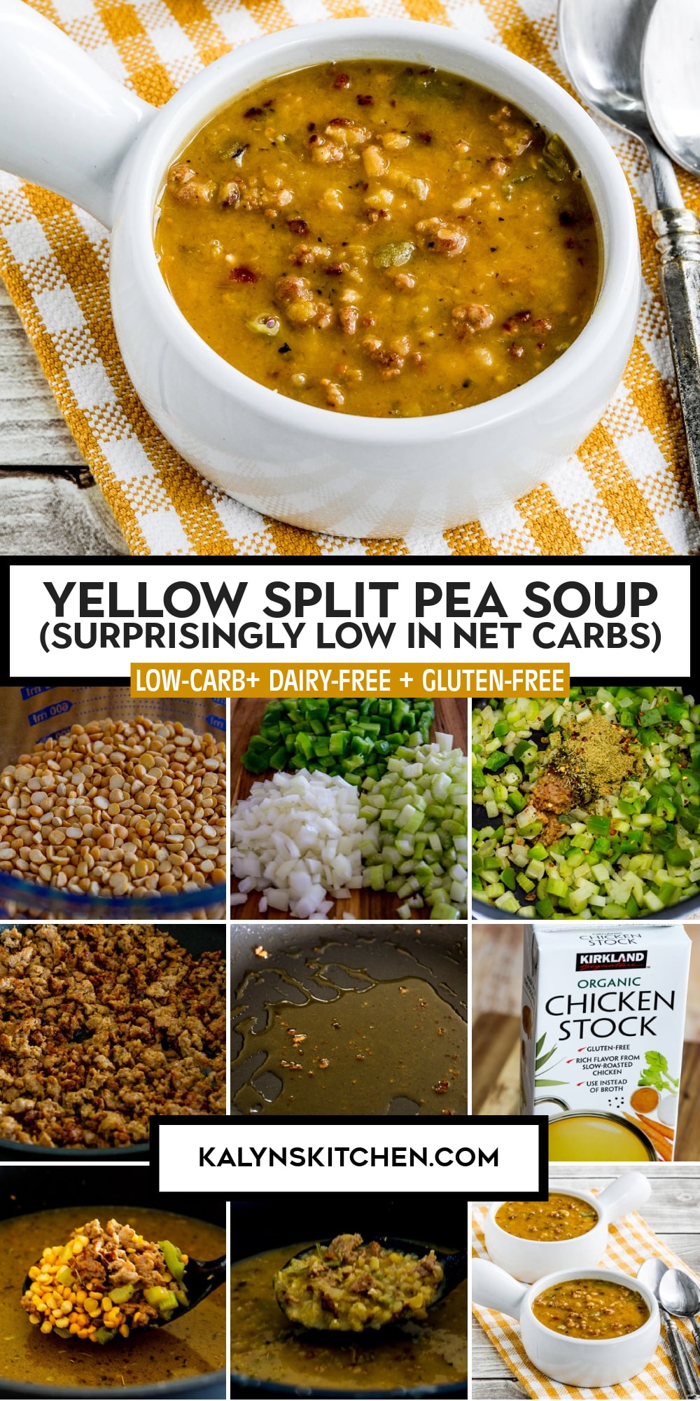 Pinterest image of Yellow Split Pea Soup