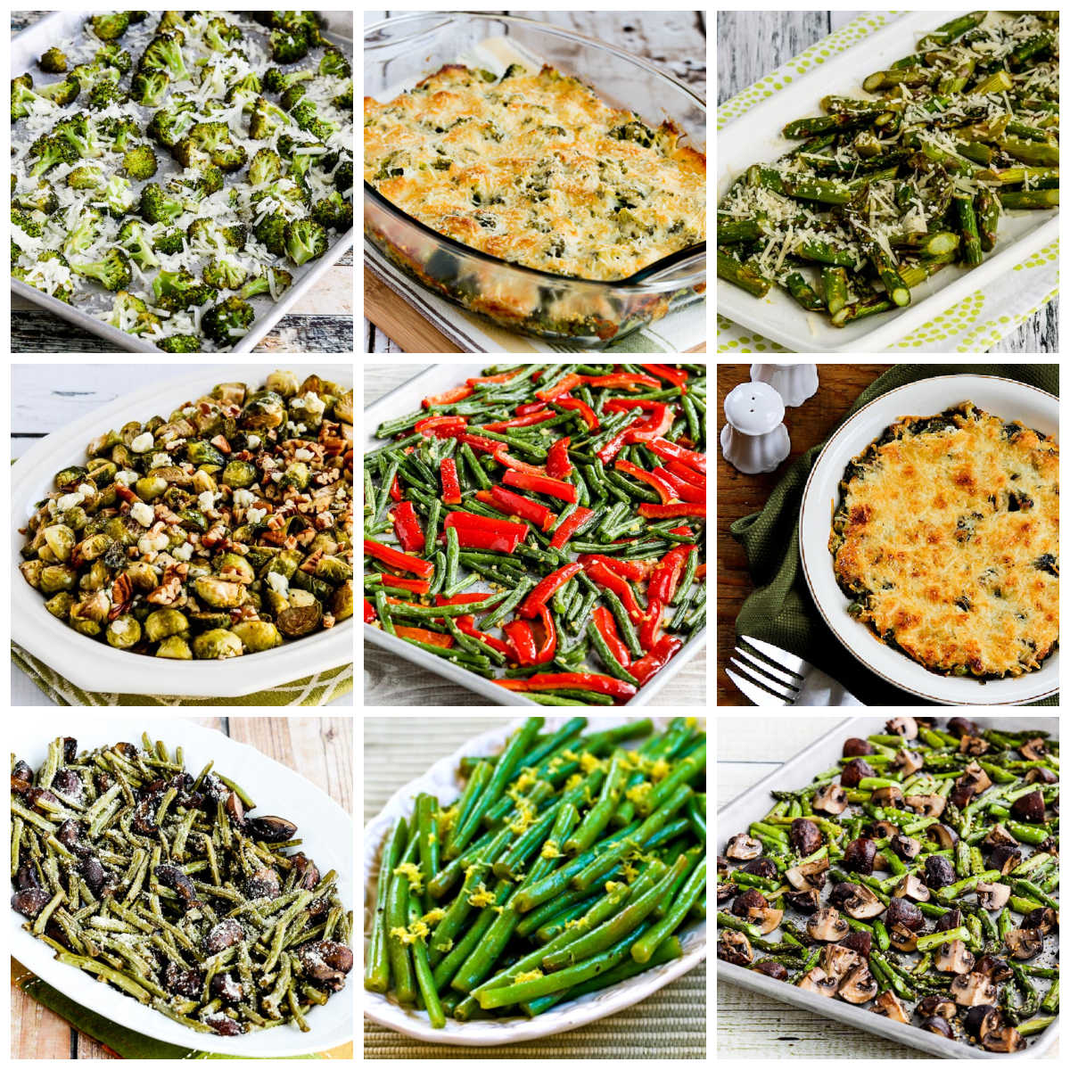 Keto Vegetable Recipes for Thanksgiving collage of featured recipes