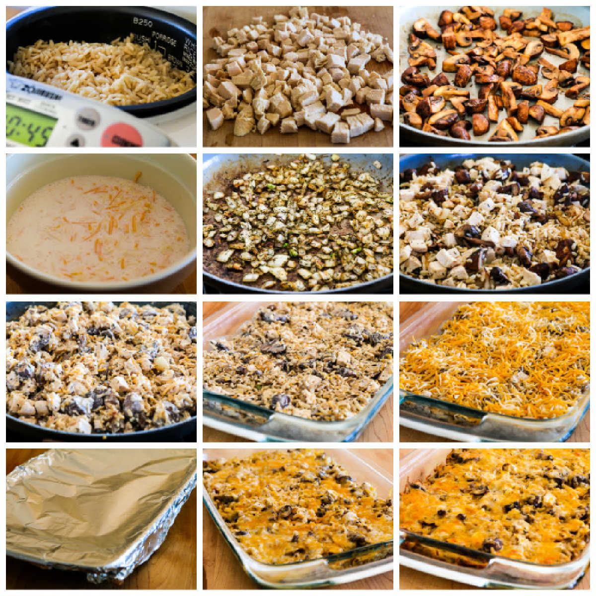 Leftover Turkey Casserole collage of recipe steps