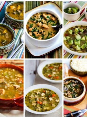 Low-Carb and Keto Turkey Soup Recipes collage of featured recipes