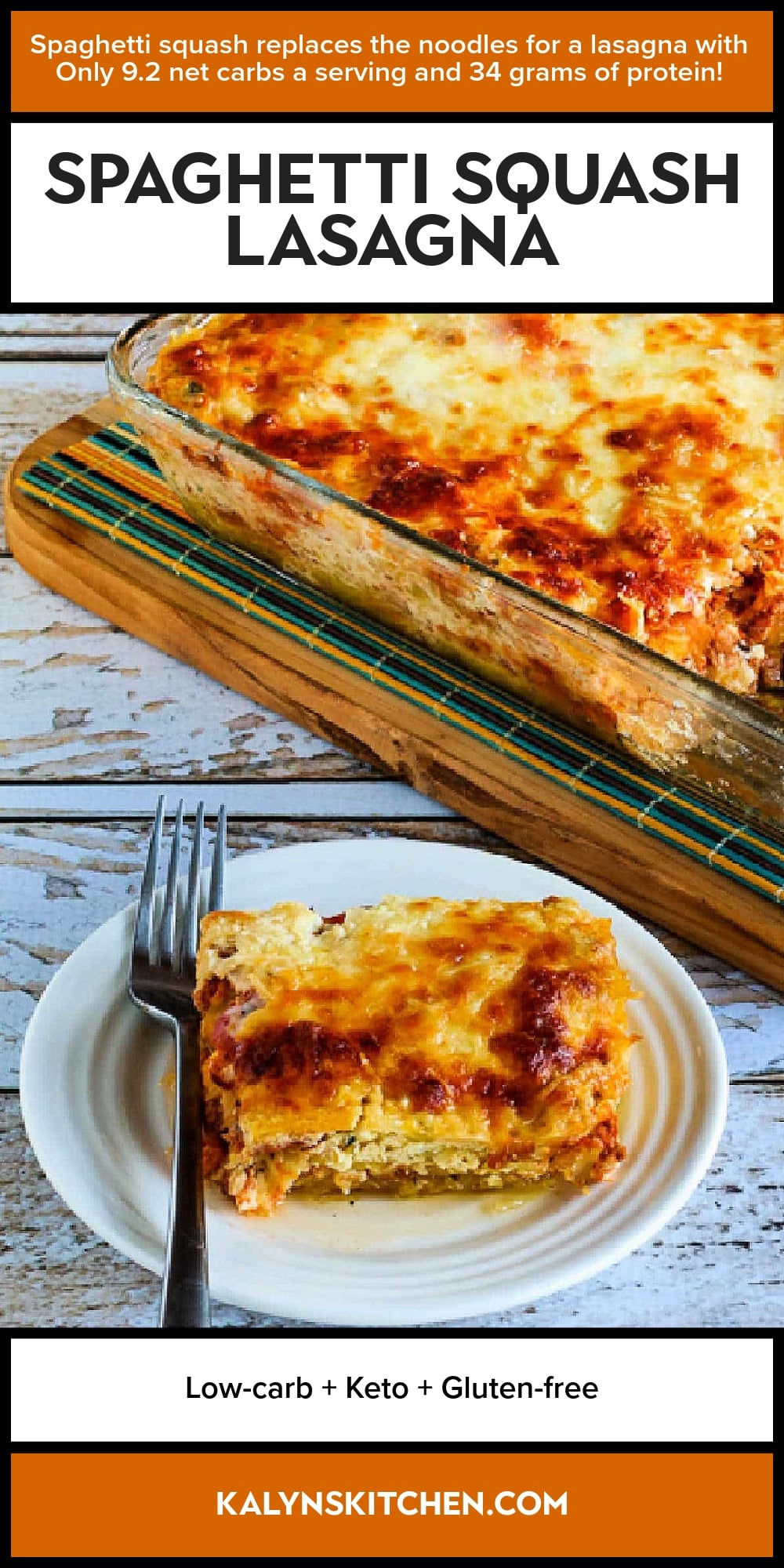 Pinterest image of Spaghetti Squash Lasagna