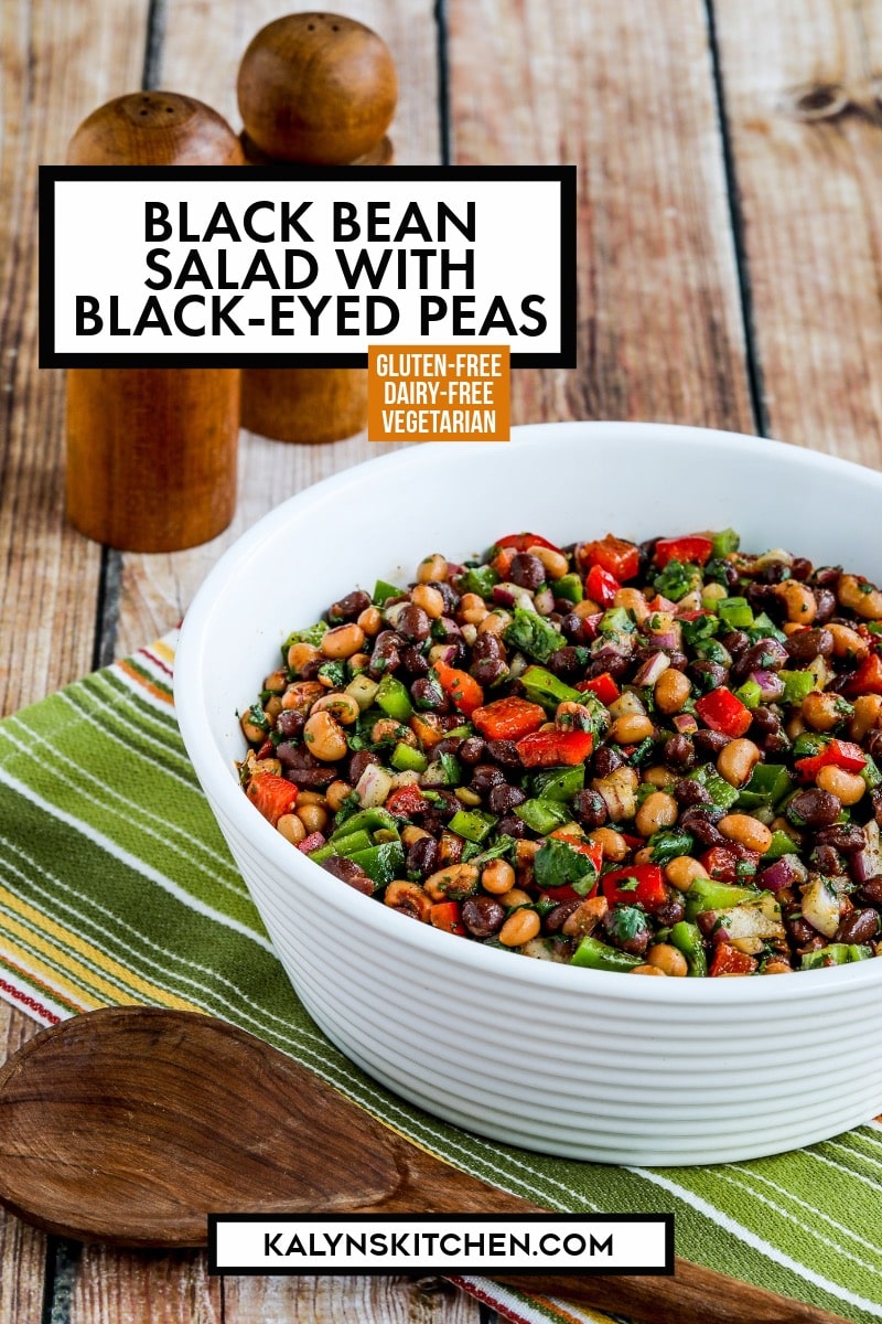 Pinterest image of Black Bean Salad with Black-Eyed Peas