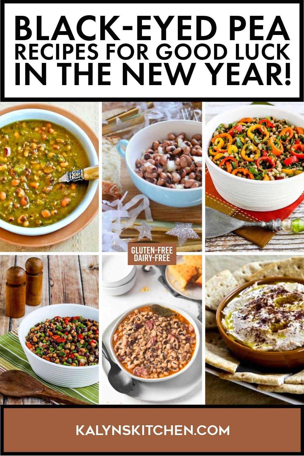 Pinterest image of Black-Eyed Pea Recipes for Good Luck in the New Year!