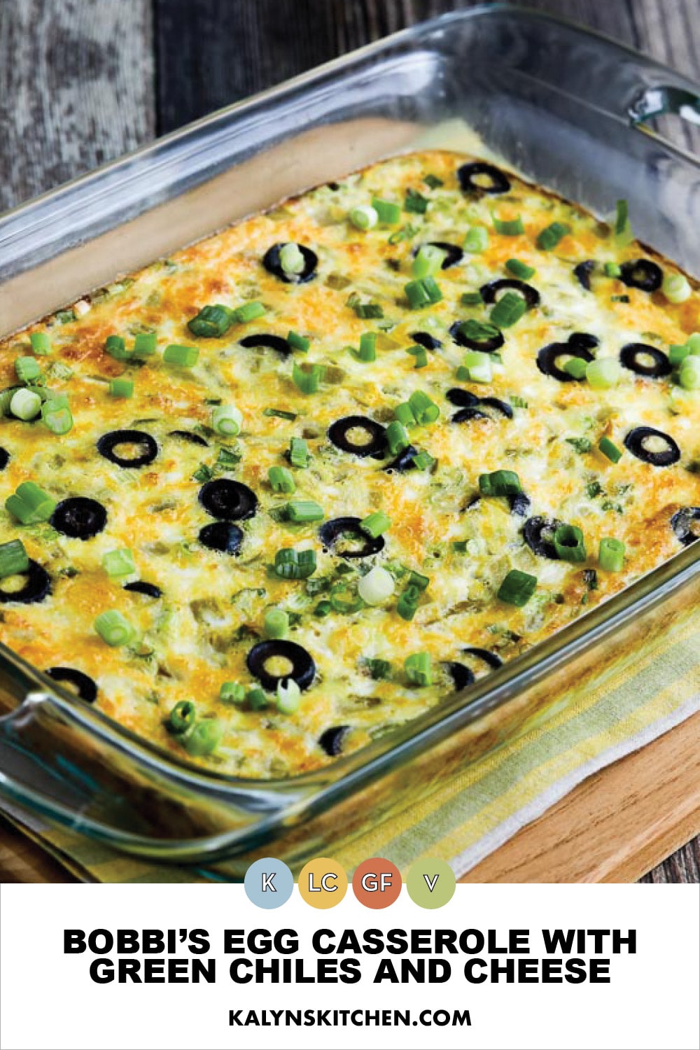 Pinterest image of Bobbi's Egg Casserole with Green Chiles and Cheese