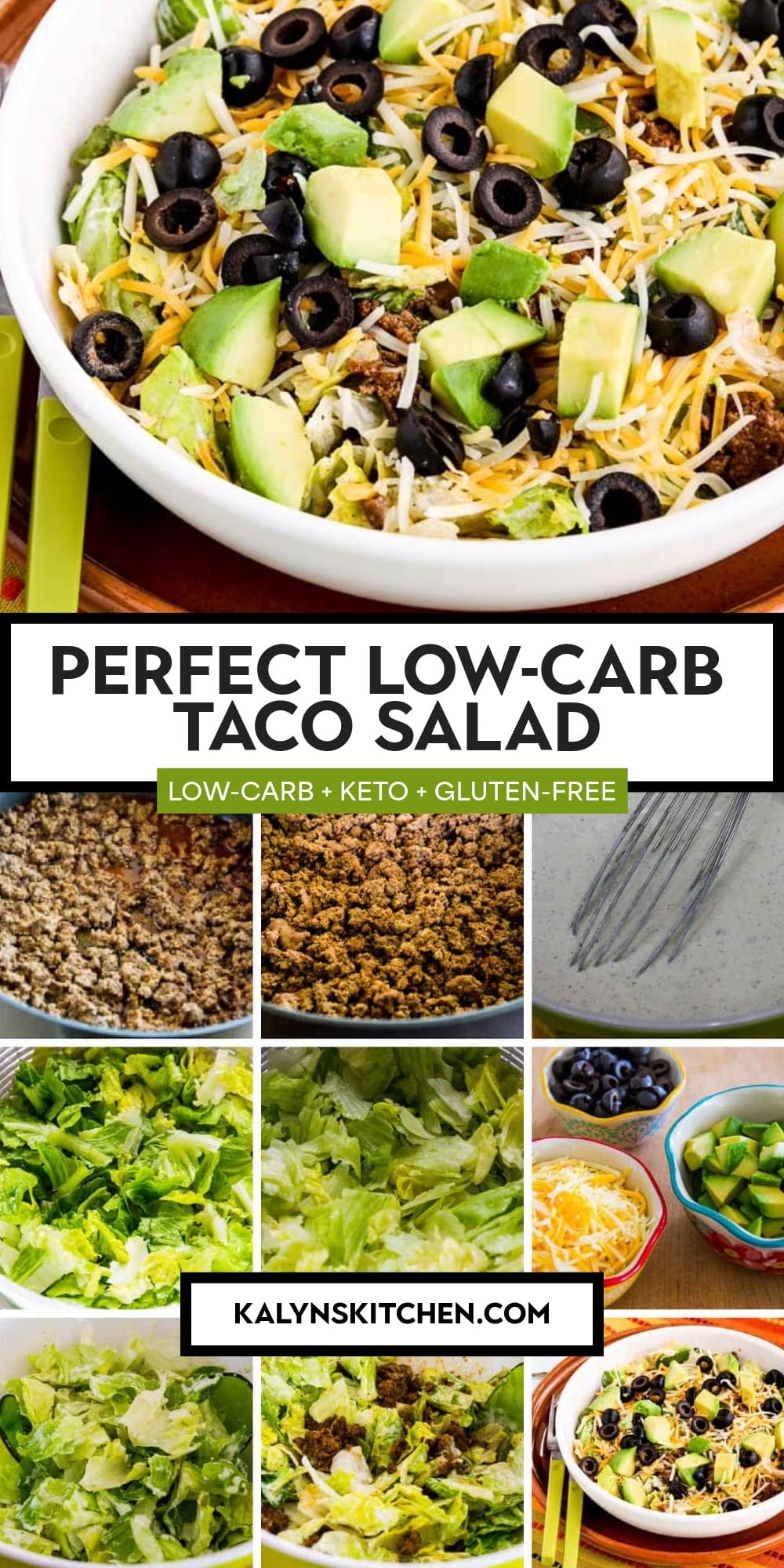 Pinterest image of Perfect Low-Carb Taco Salad