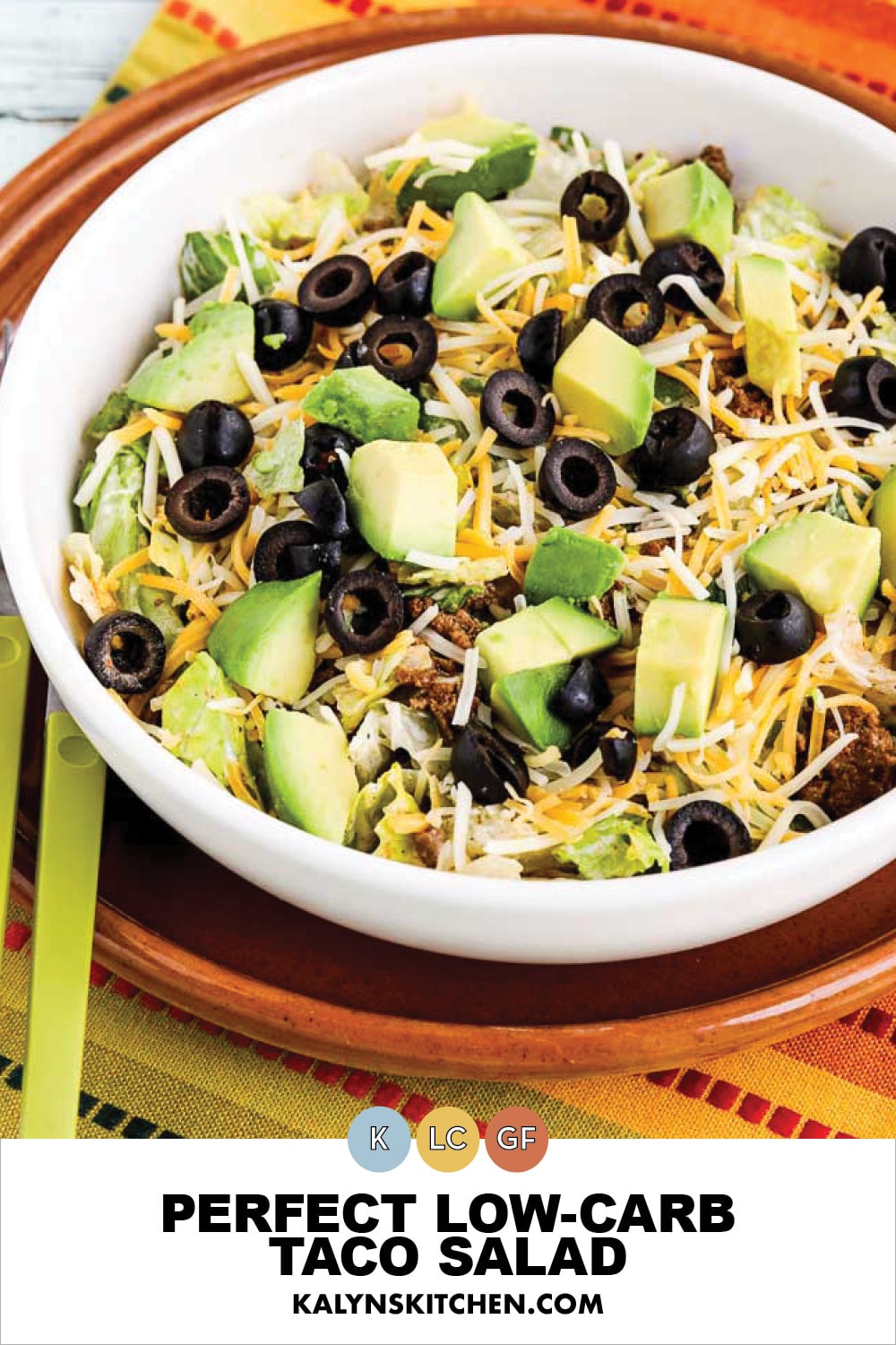 Pinterest image of Perfect Low-Carb Taco Salad