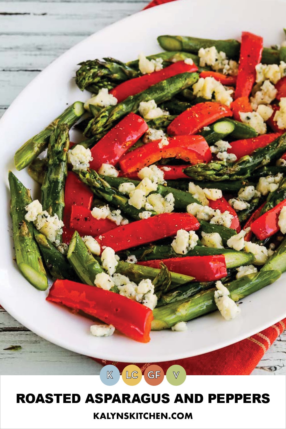 Pinterest image of Roasted Asparagus and Peppers