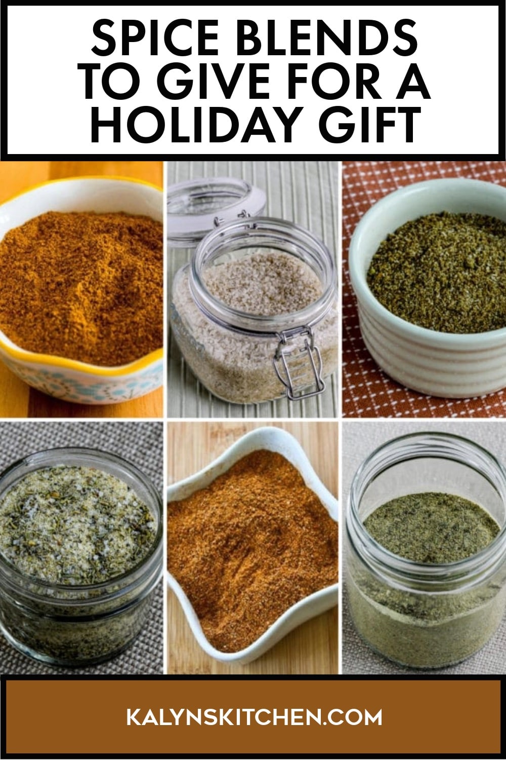 Pinterest image of Spice Blends to Give for a Holiday Gift