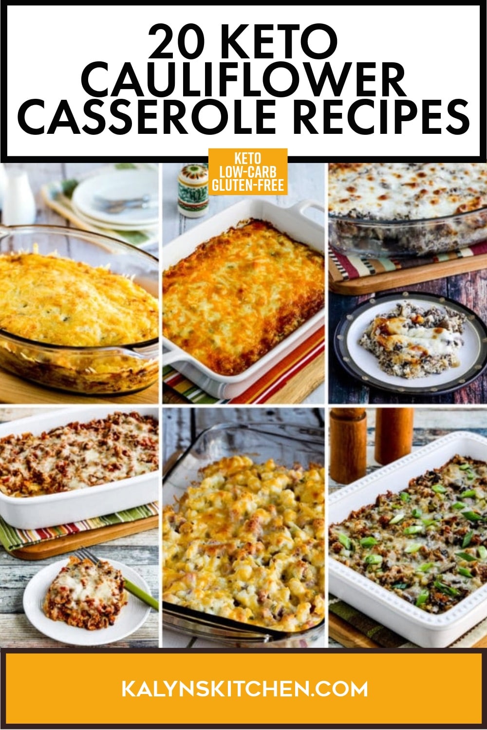 Pinterest image of 20 Keto Cauliflower Casserole Recipes