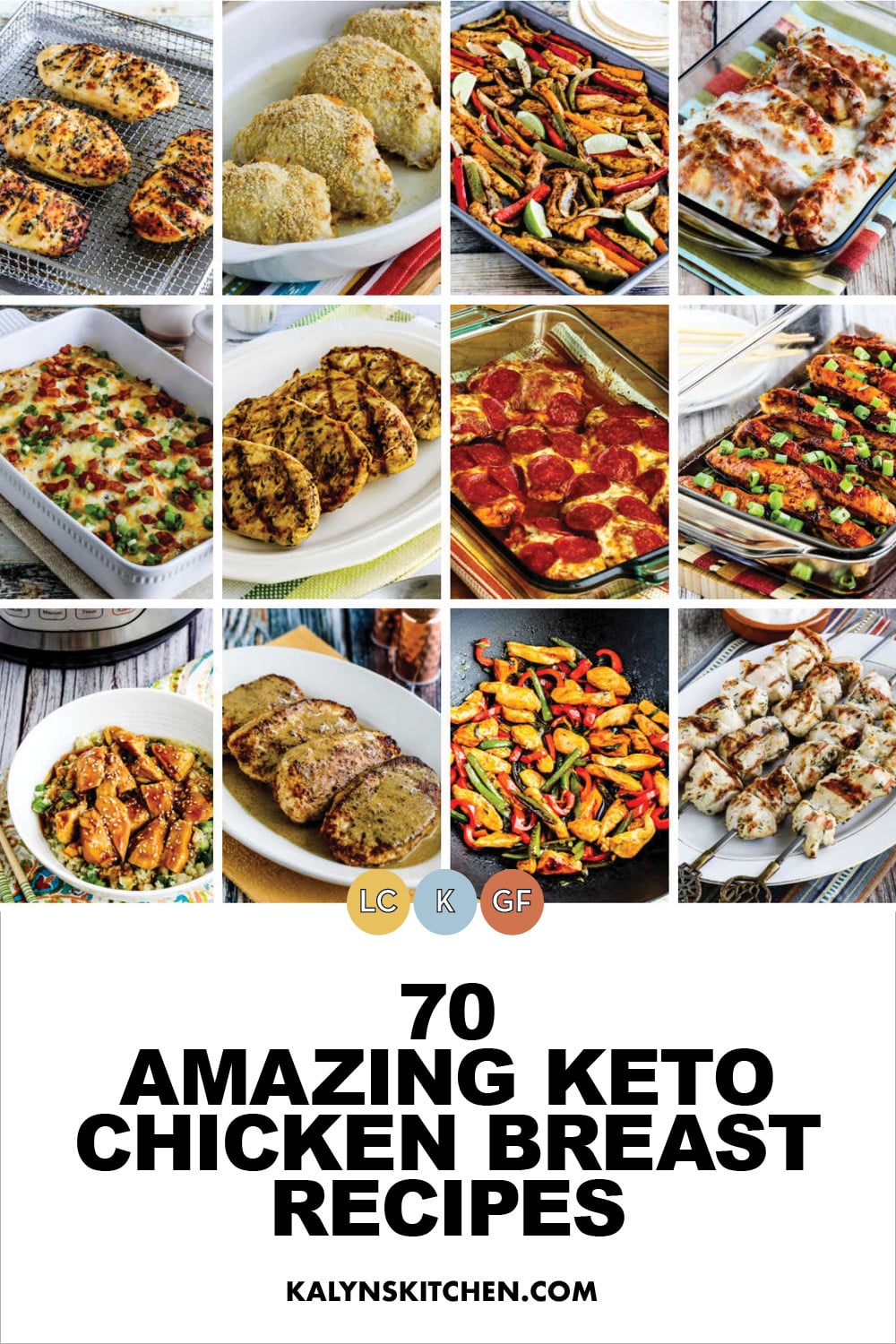 Pinterest image of 70 Amazing Keto Chicken Breast Recipes