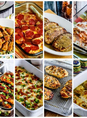 Keto Chicken Breast Recipes the Family Will Love collage of featured recipes.