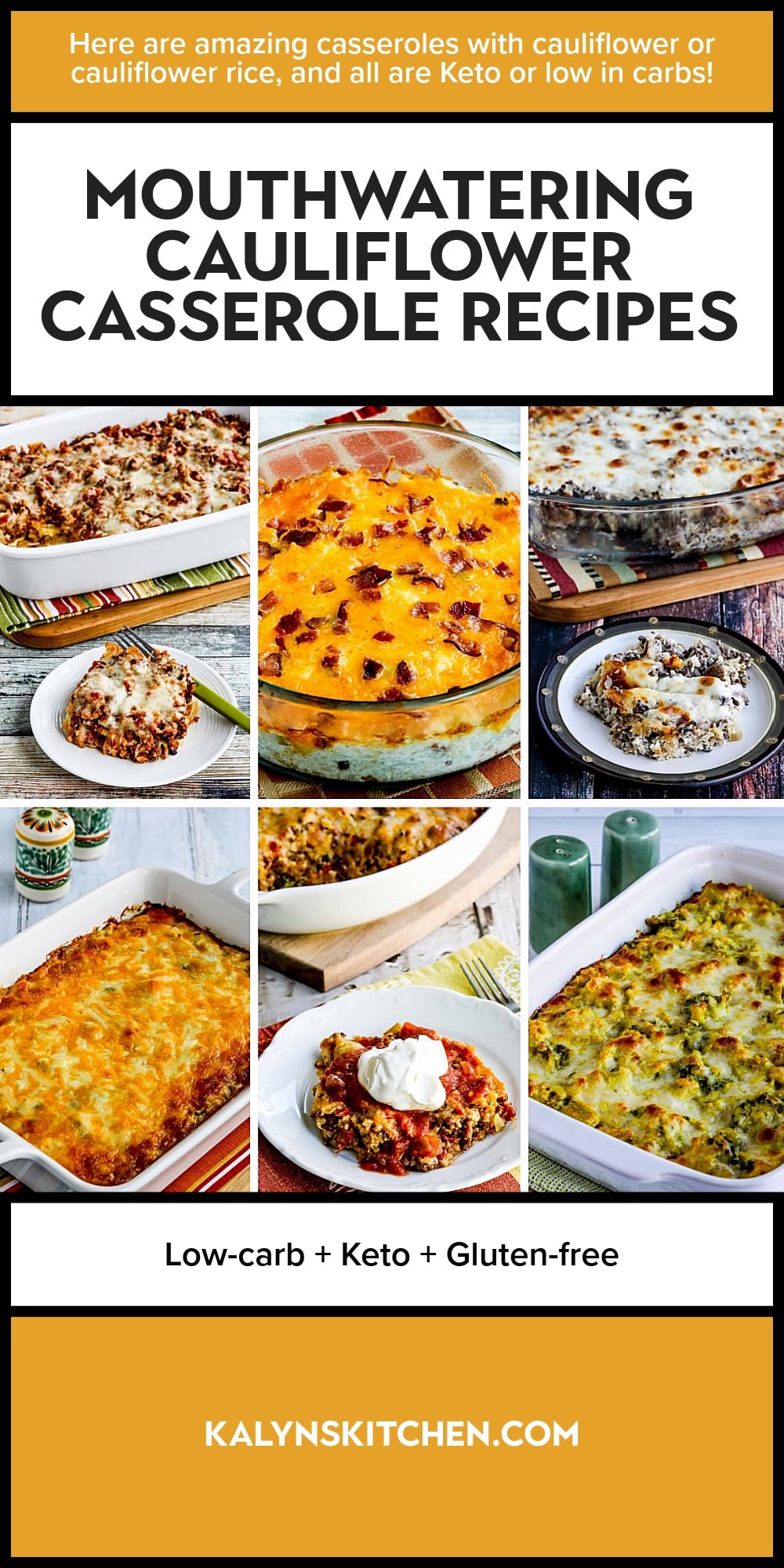 Pinterest image of Mouthwatering Cauliflower Casserole Recipes