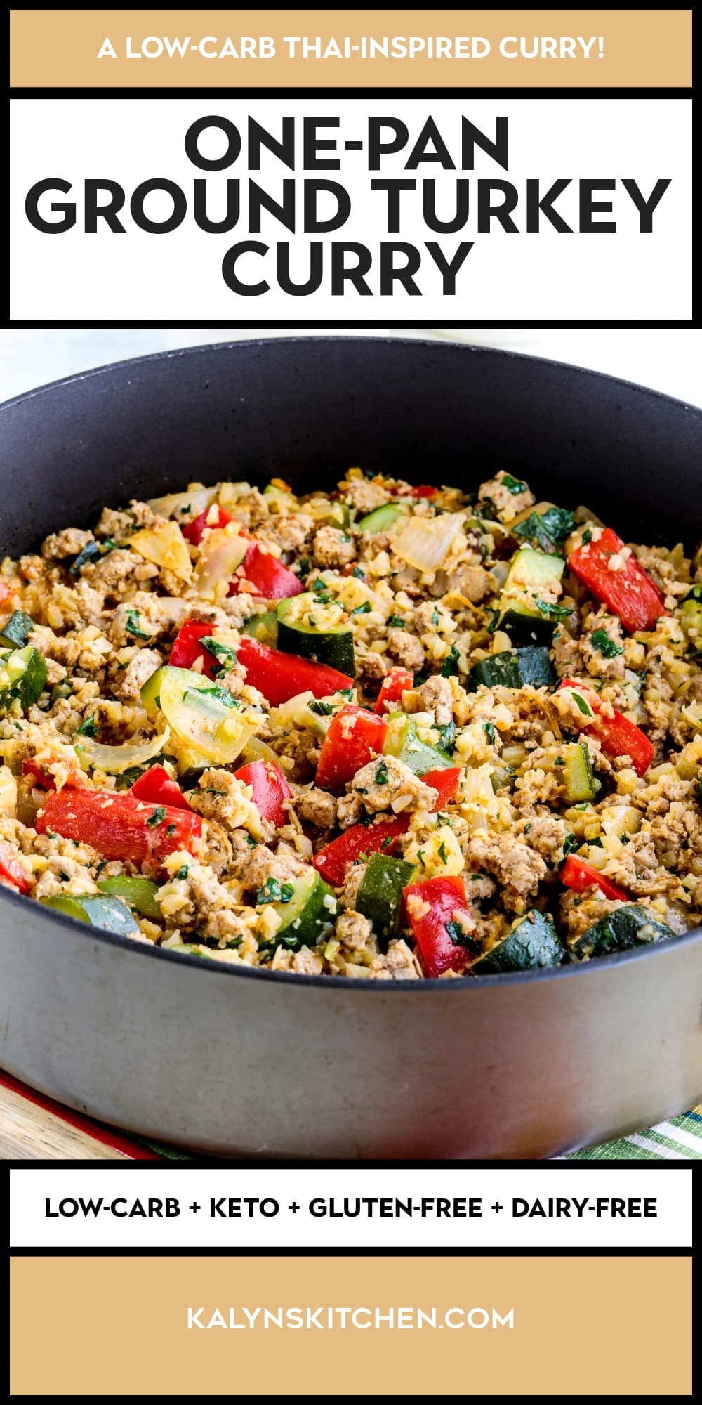 Pinterest image of One-Pan Ground Turkey Curry