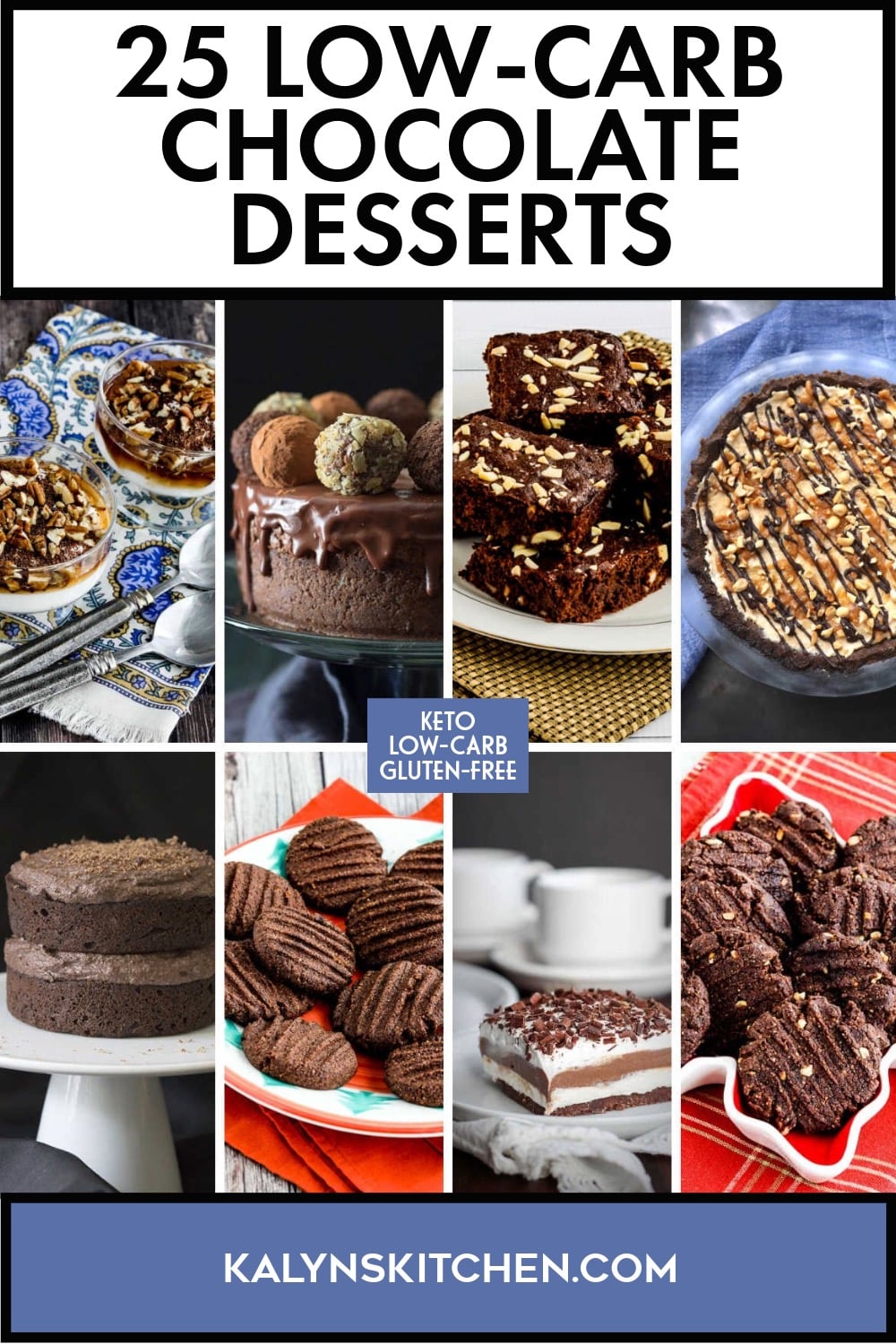 Pinterest image of 25 Low-Carb Chocolate Desserts