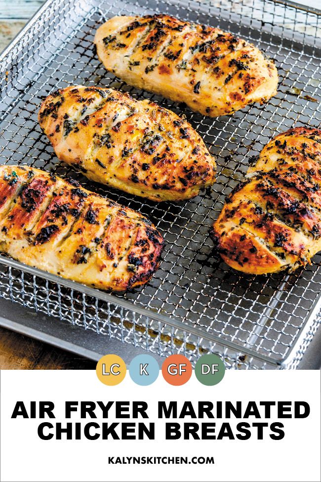 Air Fryer Marinated Chicken Breasts Pinterest Image