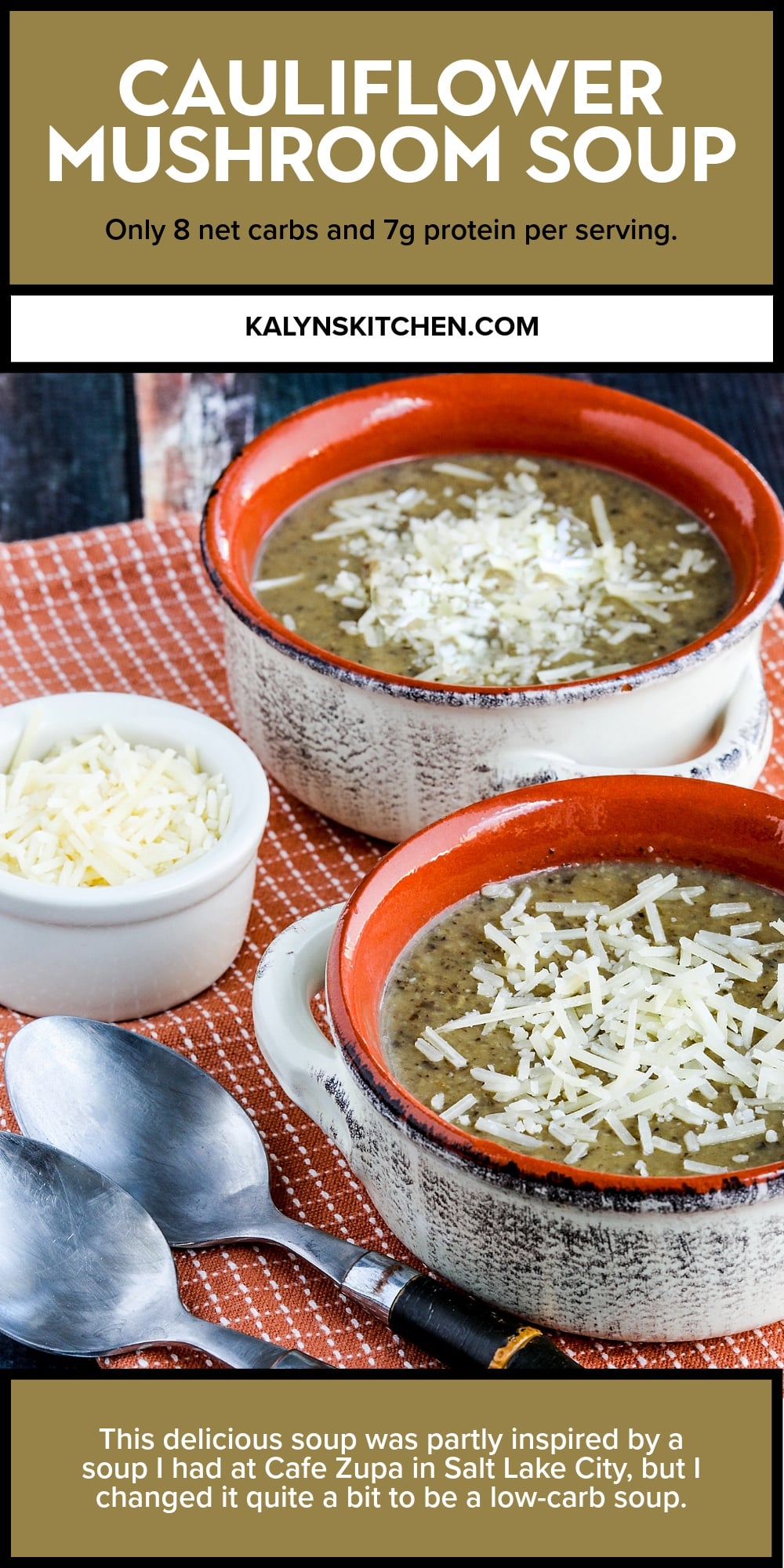 Pinterest image of Cauliflower Mushroom Soup