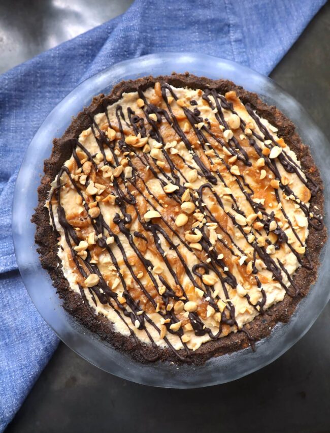 Keto Peanut Butter Chocolate Pie from I Breathe I'm Hungry