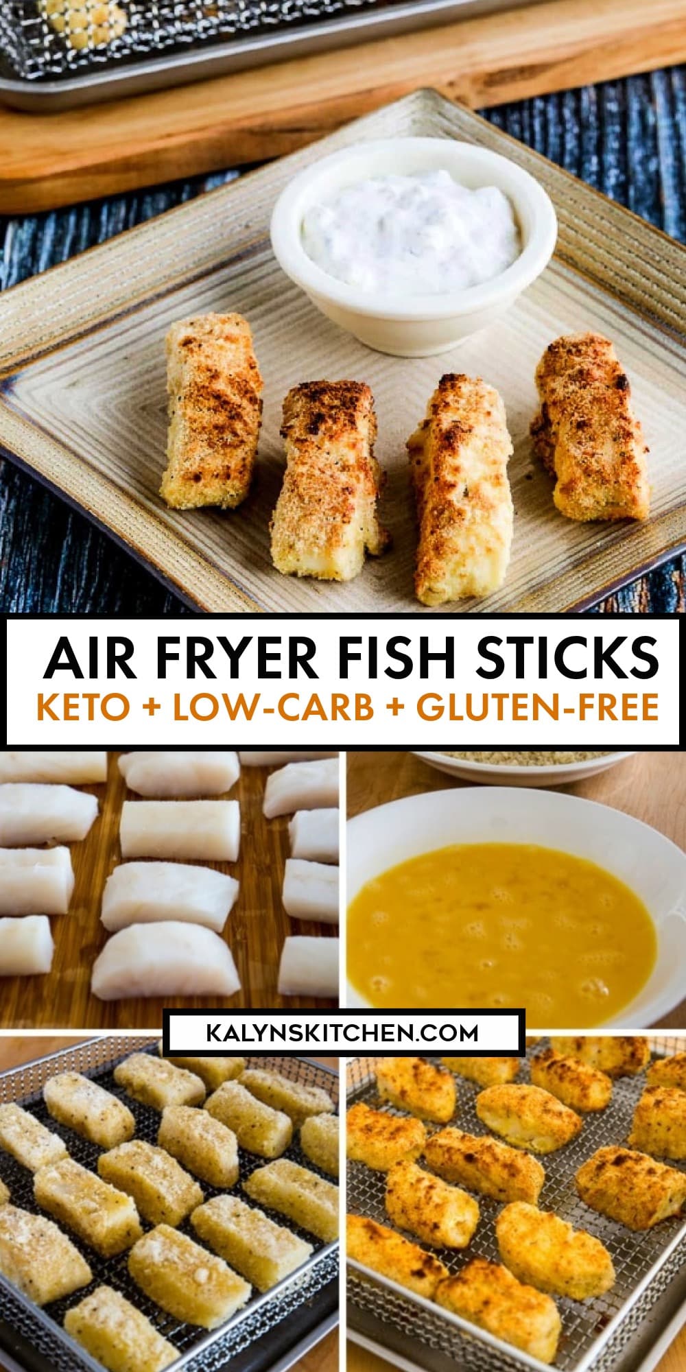 Pinterest image of Air Fryer Fish Sticks