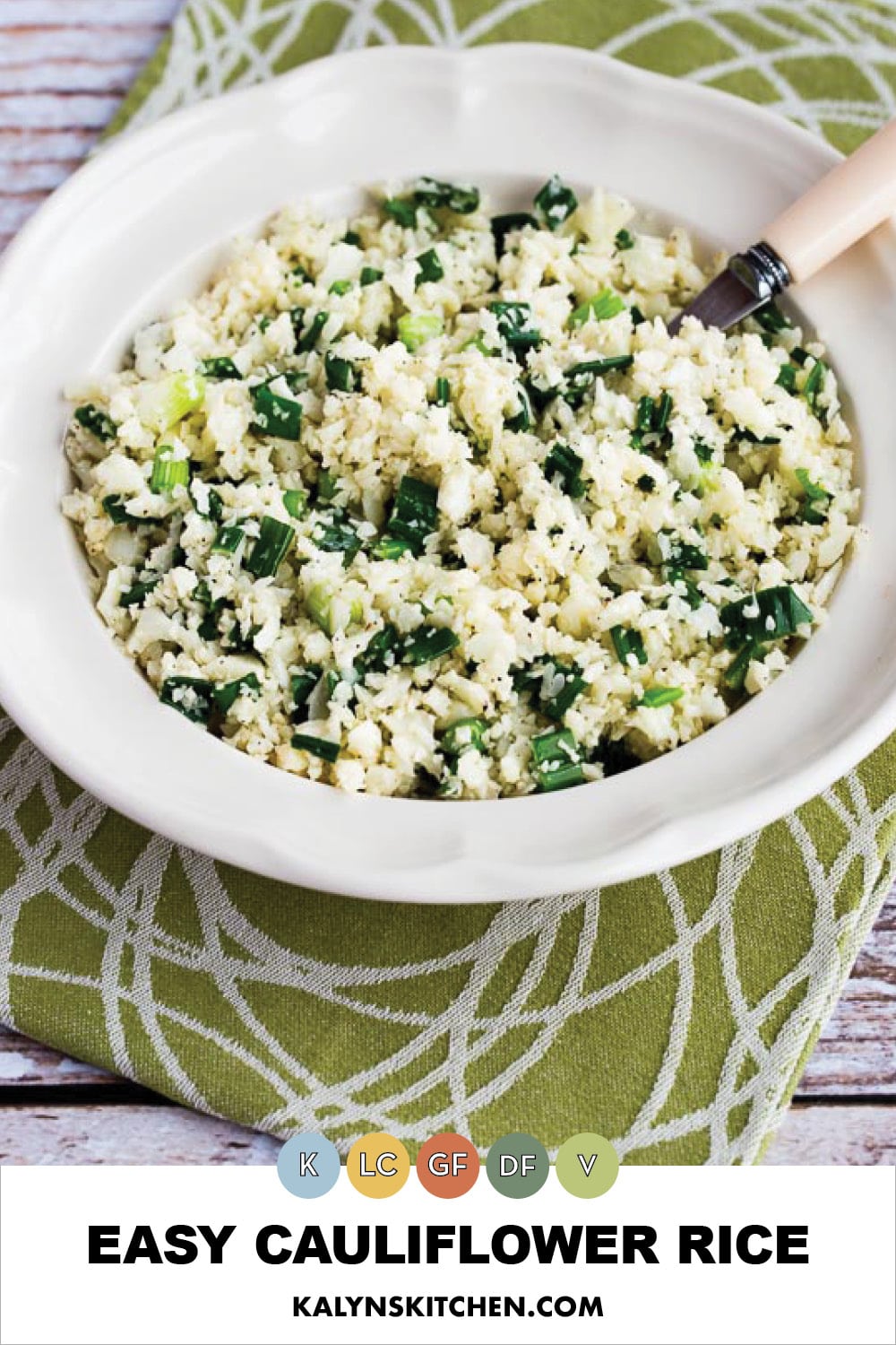Pinterest image of Easy Cauliflower Rice Recipe