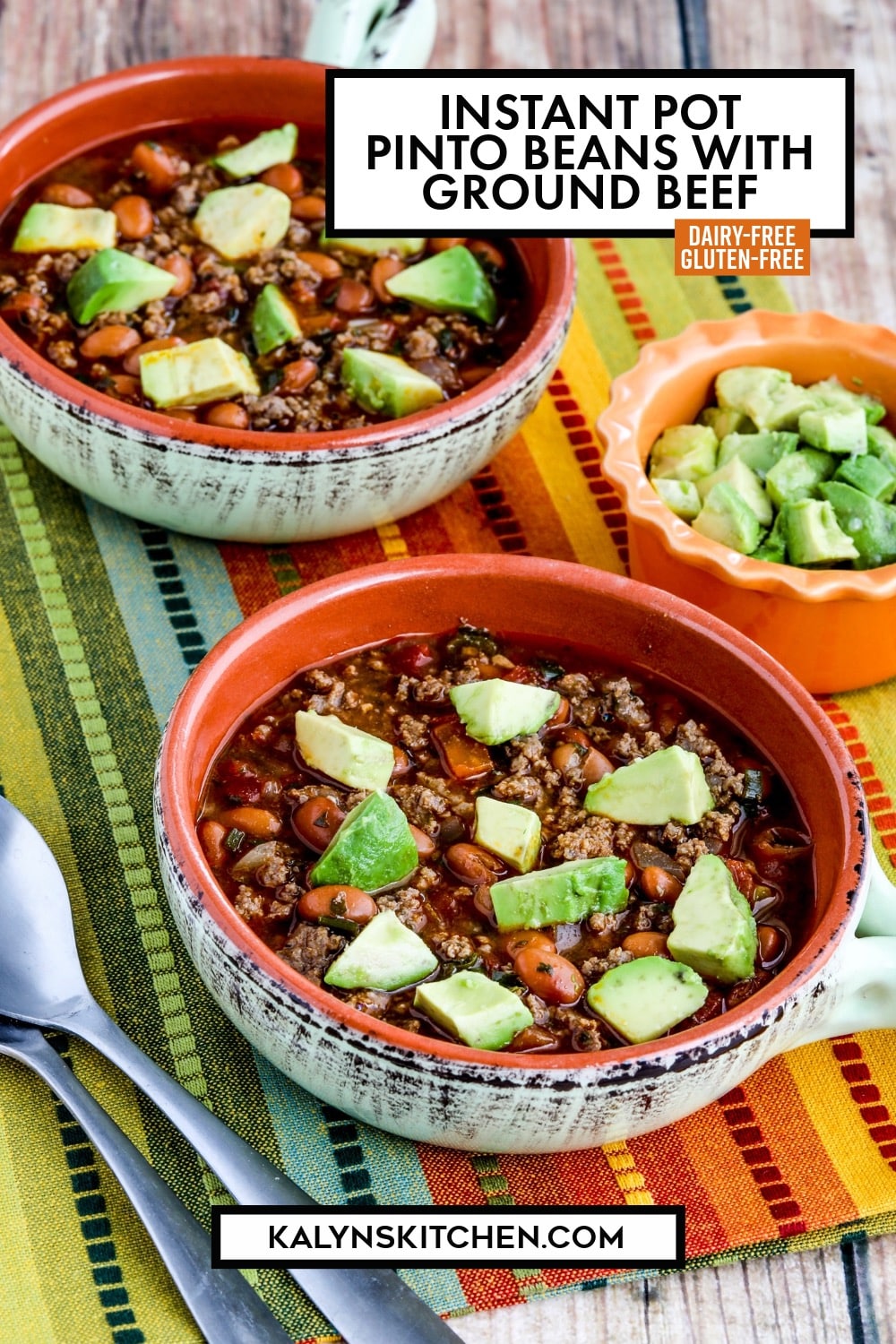 Pinterest image of Instant Pot Pinto Beans with Ground Beef