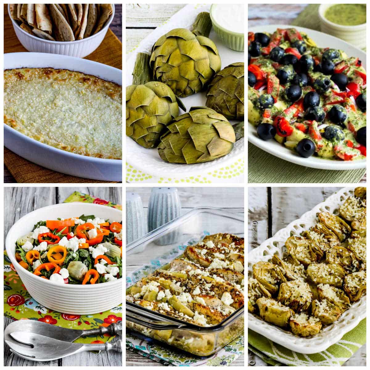 Collage image for Amazing Recipes with Artichokes showing featured recipes.