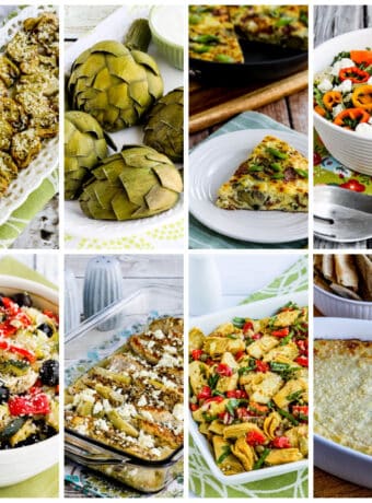 Amazing Recipes with Artichokes collage showing featured recipes.
