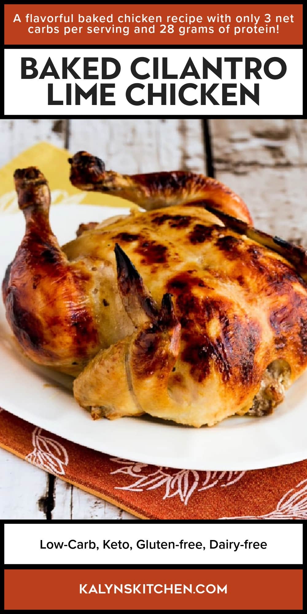 Pinterest image of Baked Cilantro Lime Chicken