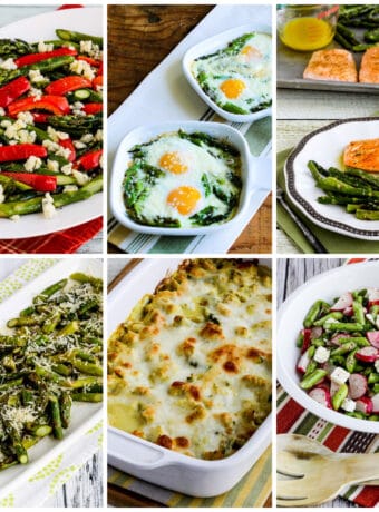 Favorite Low-Carb and Keto Asparagus Recipes collage of featured recipes