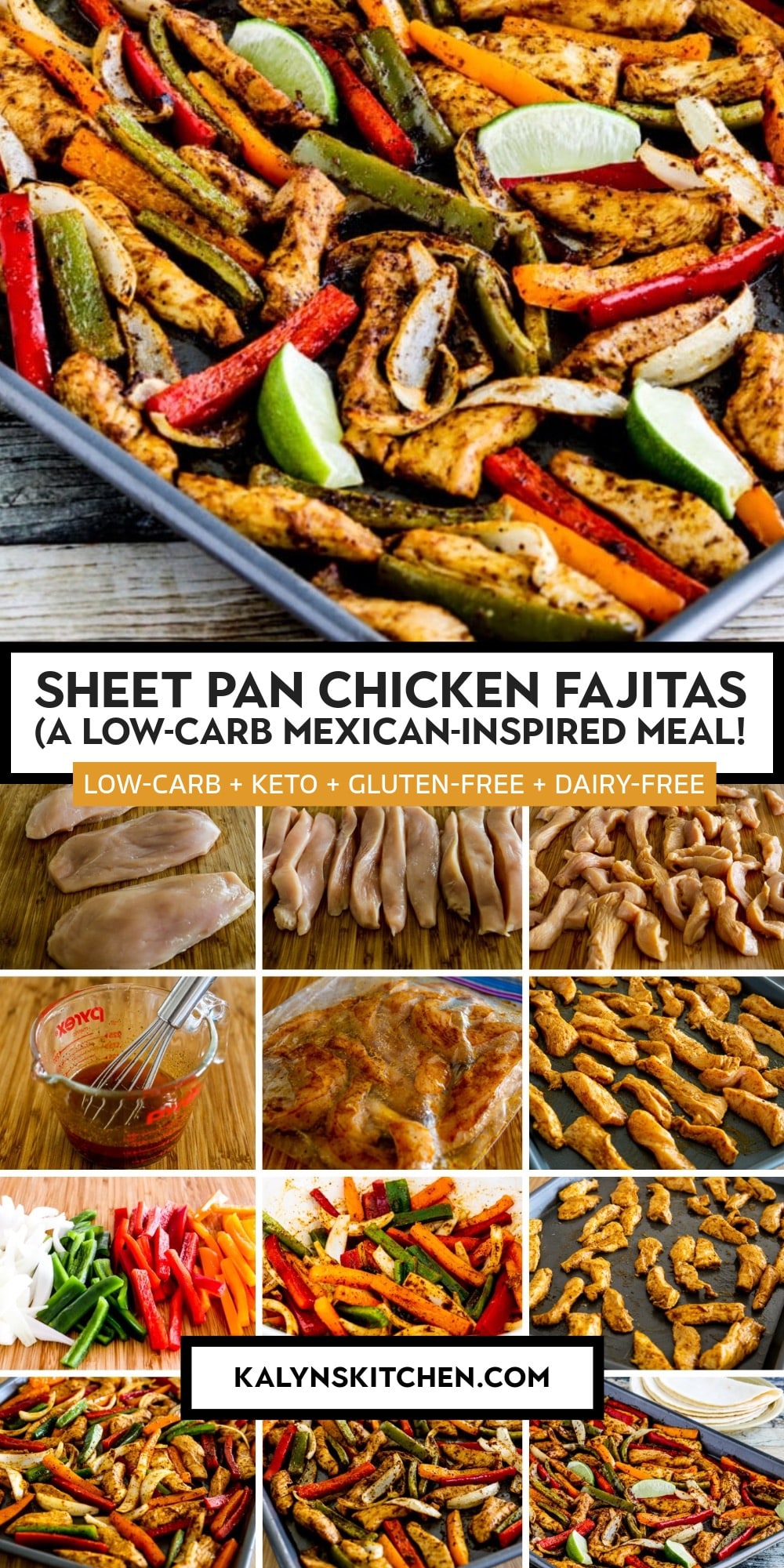 Pinterest image of Sheet Pan Chicken Fajitas