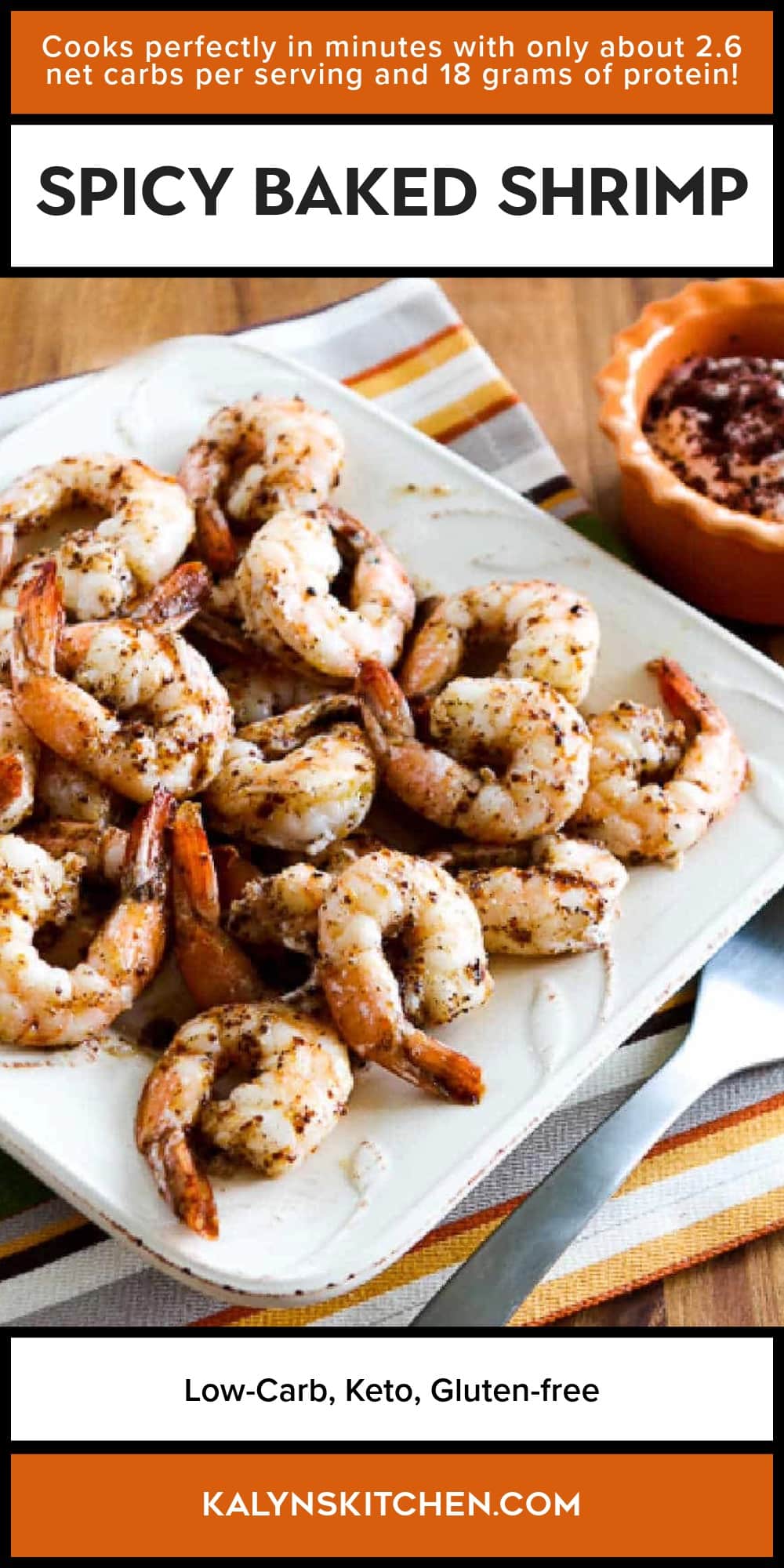 Pinterest image of Spicy Baked Shrimp