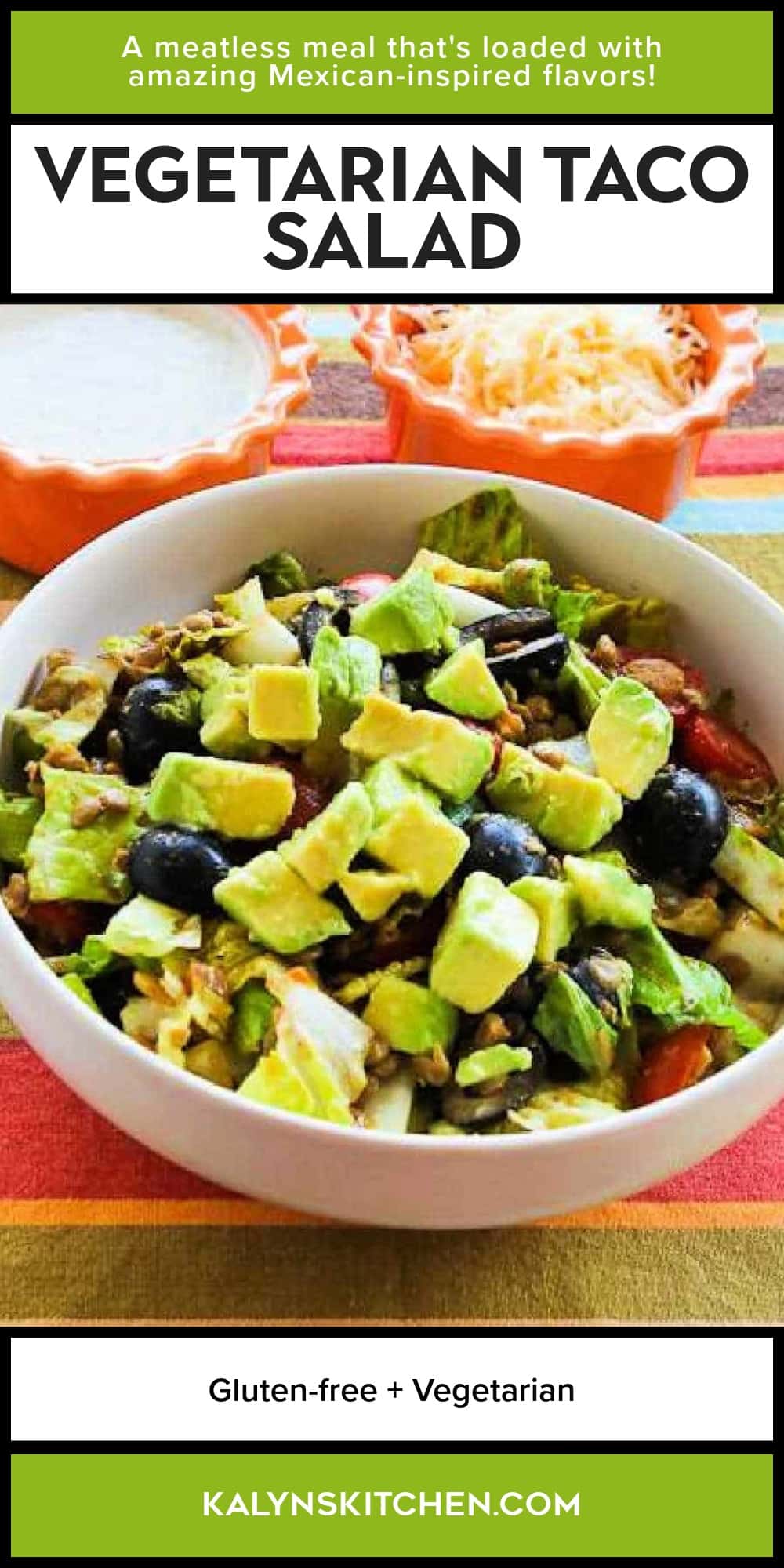 Pinterest image of Vegetarian Taco Salad