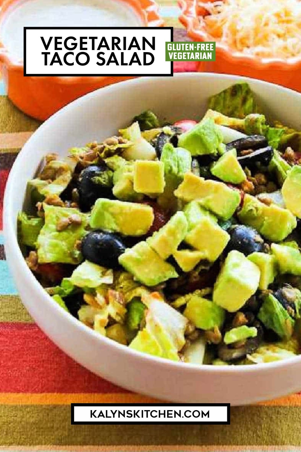 Pinterest image of Vegetarian Taco Salad