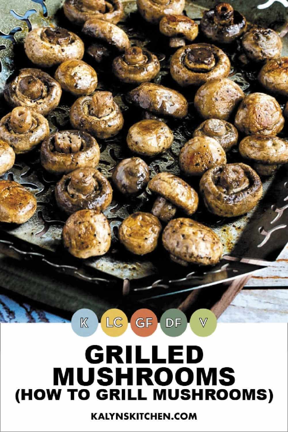 Pinterest image for Grilled Mushrooms